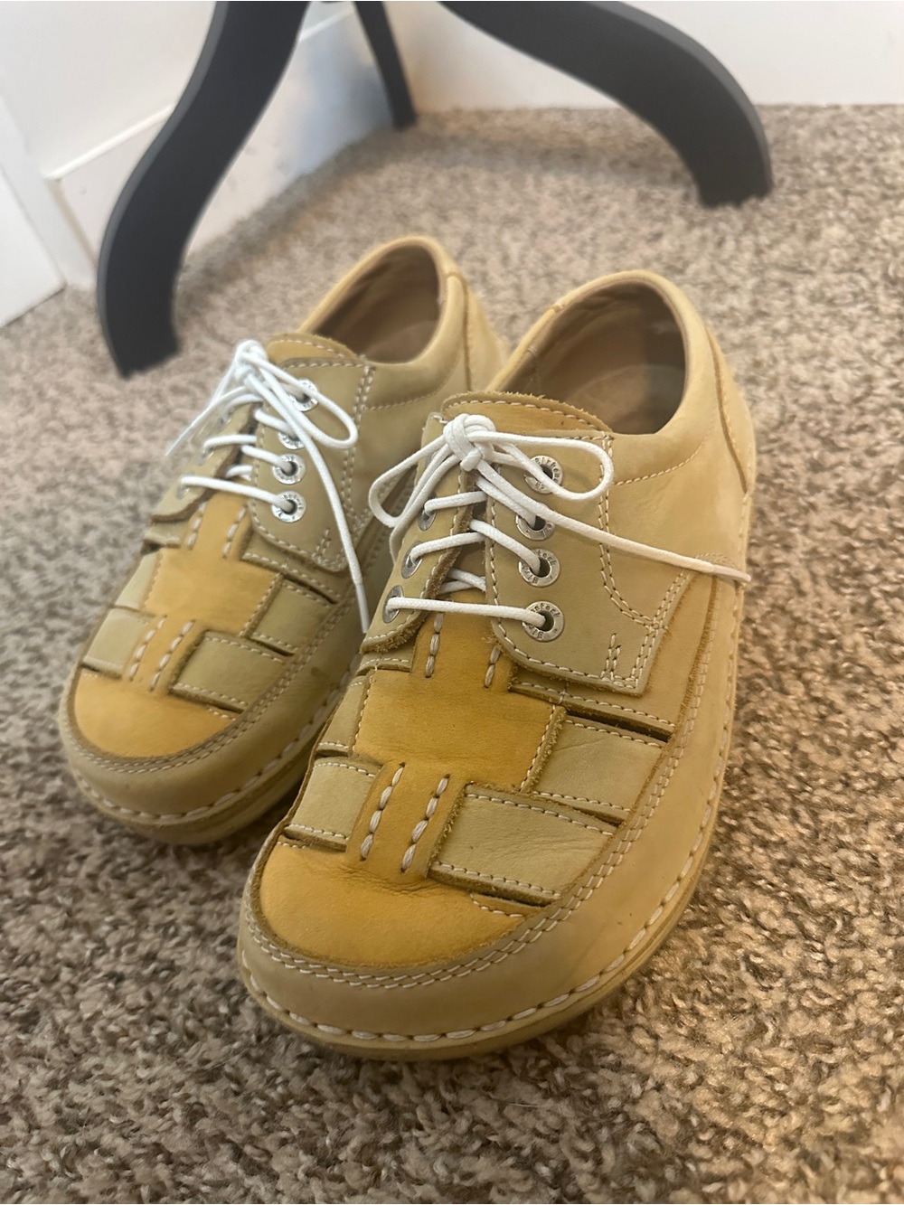 Birkenstock Pasadena Lace-Up Women’s Size 37 Tan Beige Nubuck Leather - Picture 3 of 4